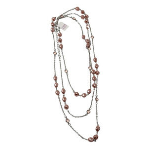 Lia Sophia - Pink Beads, Crystals Extra Long Necklace "Sparkling Rosé" (60"-63")